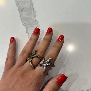 Gold & Silver Starfish Adjustable Rings